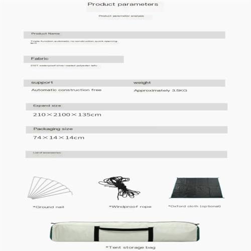Carpa automática resistente para camping para 2 personas miniatura 2