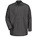 Red Kap Men's Industrial Work Shirt, Regular Fit, Long Sleeve, Charcoal, 2X-Large