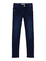 NAME IT Mädchen Nkfpolly Dnmtax buks Noos Hose, Dark Blue Denim, 110 EU