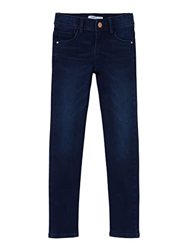 NAME IT Mädchen Nkfpolly Dnmtax buks Noos Hose, Dark Blue Denim, 110 EU