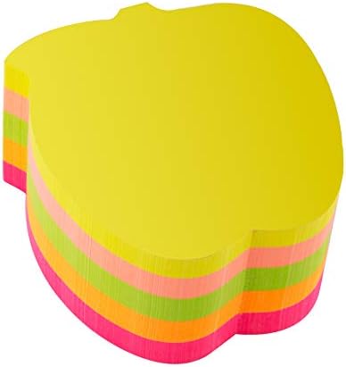 D.RECT 110799 Sticky Notes Cube Super Sticky Notes Self-Adhesive Sticky Notes in 70 x 70 mm 400 Sheets Heart Neon