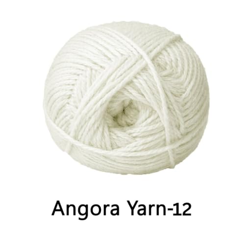 Image of VCR Off White Angora Knitting Yarn, Pack of 1, 100 Grams Hank, 256 Meters Length, 80% Flurry - 20% Acrylic Polyamide Soft Ball for Crochet and Knitting, Suitable for Baby Blankets, Cushion Covers
