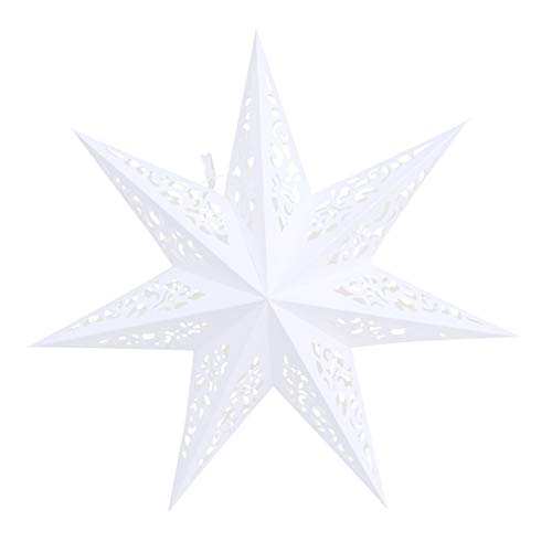 SEWACC Paper Star 17.6 Inches Hollow Out Stars Lampshade Without Light Hanging Decoration for Home Weddings Christmas Party Festival Decorations