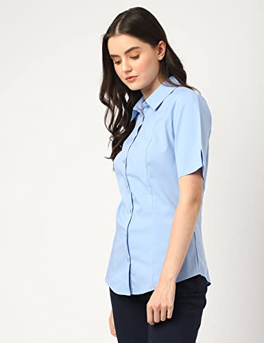 Image of Marks & Spencer Womens Solid Polyester Blend Collared Neck Regular Fit Shirt