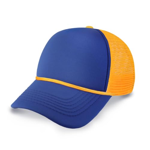 Image of CHOK.LIDS Classic Foam Trucker Hat Summer Mesh Rope Cap Solid Two Toned Blank Hat Mens Womens Adjustable Strap Light Weight