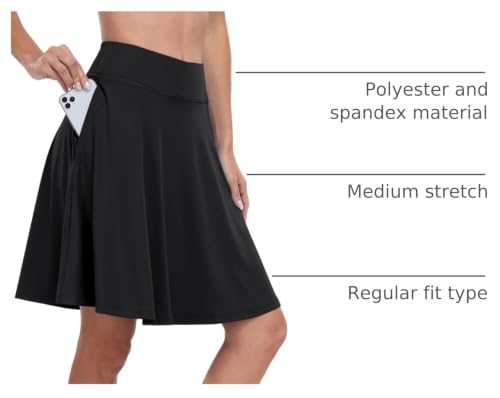 Image of ANRABESS Knee Length Skorts Skirts for Women 2026 Summer High Waisted Golf Tennis Skirt Casual Travel Built-in Shorts Clothes
