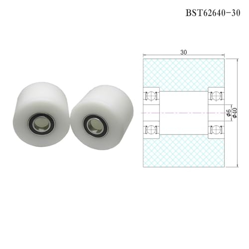 Galet en polyacétal à double roulement 40mm pour guidage de haute précision - 3