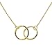 HONEYCAT 24k Gold Plated Mini Harmony Interlocking Circles Necklace | Minimalist, Delicate Jewelry (Gold)