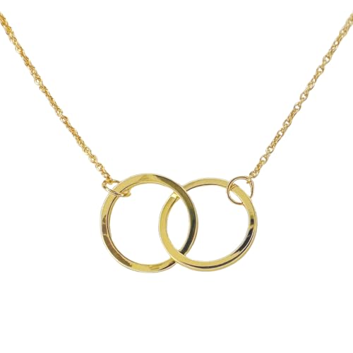 Honeycat Harmony Interlocking Circle Necklace in Gold, Rose Gold, or Silver | Delicate Jewelry