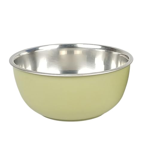 Image of Zaib Stainless Steel Microsafe Bowl (350ml, 12cm) - Insulated Double Wall Serving Dish for Soup, Snacks, Desserts & Festive Treats - Microwave Safe Outside, Steel Inside (Olive Green)