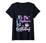 Photo Gallery donna it s my first nephews birthday funny 1st birthday aunt uncle maglietta con collo a v Photo Gallery donna it s my first nephews birthday funny 1st birthday aunt uncle maglietta con collo a v