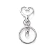 XIAOZSM Llaveros 50pcs 30mm múltiples Colores Llavero Llavero Anillos Redondo Oro Placa Placa Langosta Llavero Llavero (Color : Heart Silver 8)
