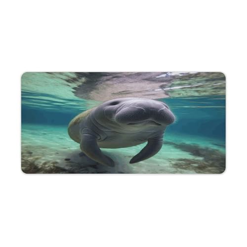 Cute Sea Animal Manatee Alfombrilla de Escritorio Grande