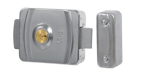Cerradura eléctrica Viro Art. V9083 de cerrojo giratorio, con función de servicio y seguridad de entrada ajustable 50-60-70-80 mm