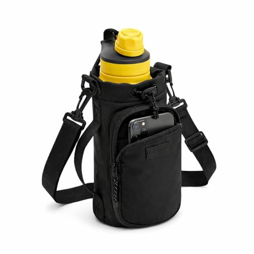 Bolsa Porta Garrafa Térmica com Alça Ajustável Impermeável Bolso Frontal Para Celular e Acessórios