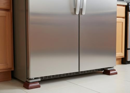 Image of U-MAX 4-Pack Sofa & Bed Leg Lifts, Anti-Slip Base for Stability, Increases Height, Prevents Floor Scratches, Legs Refrigerator Stand (Brown, New Squar Stand)