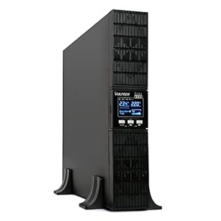 VulTech GS-3KVAS-RK Gruppo di continuità UPS online Serie SERVER RACK 3000VA 3000Watt, Display LCD orientabile, Onda sinusoidale, 8 Prese IEC C13 + EPO + USB, per sistemi rack server, switch, storage