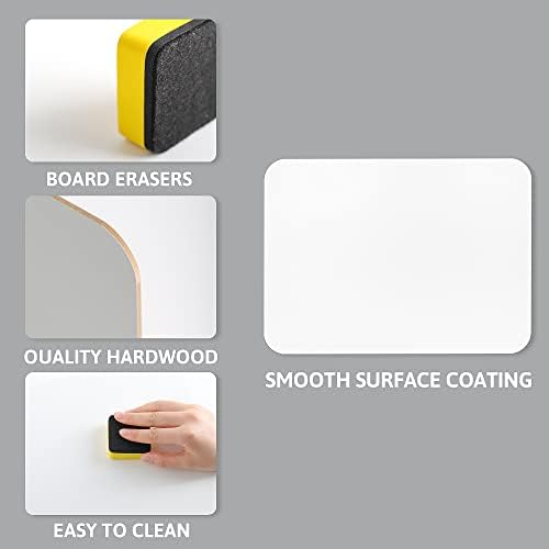 6 PCS Small White Boards 9X12 Inch Double-Sided Dry Erase Lapboard Mini Kid Whiteboard with 6 Dry Erasers for Kids, Students, Teacher, Classroom, Home, Office CP0506