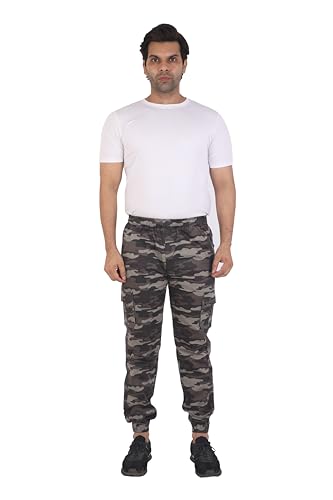 Image of Men's Cotton Regular Fit Camouflage Jogger | Elastic Waist Sports Trackpants | Activewear for Everyday Use