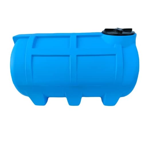 Varile Depósito de Agua Potable 250L Azul | Sin BPA | Rosca de latón de 3/4" integrada Apto para Uso alimentario | Horizontal