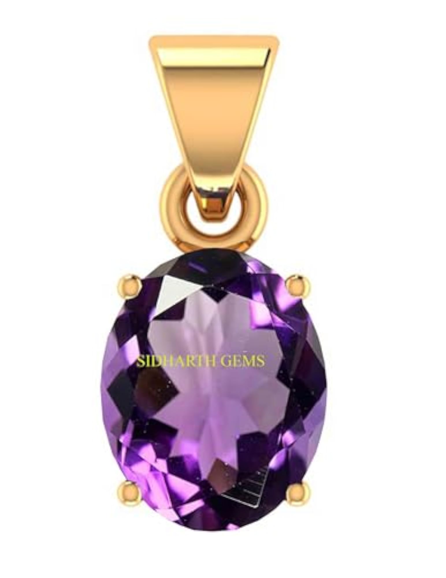 Certified Amethyst Gold Plated Pendant, 5.25 Ratti
