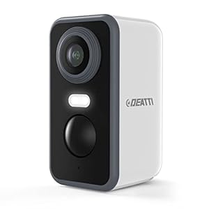 DEATTI Outdoor Surveillance Camera, Battery, 2K Camera Surveillance Wireless WLAN Outdoor/Indoor, IP Camera Outdoor with PIR Motion Sensor, 2-Way Audio, Colour Night Vision, IP66 Waterproof, Cloud/SD