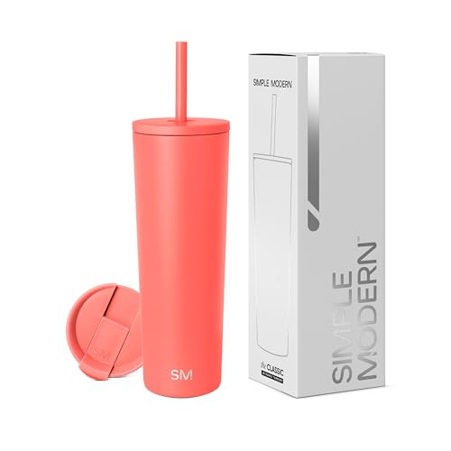Image of Simple Modern Insulated Tumbler with Lid and Straw | Iced Coffee Cup Reusable Stainless Steel Water Bottle Travel Mug | Gifts for Women Men Her Him | Classic Collection | 28oz | Honolulu