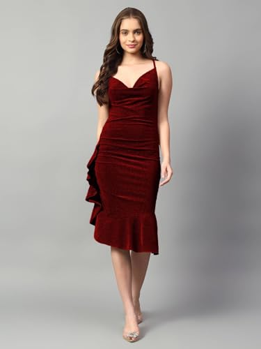 Image of KOTTY Women's Flowy Midi Round Neck Plus Size Dress