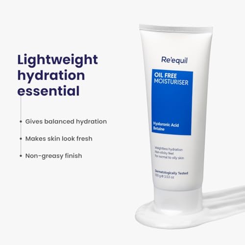 Re'equil Oil Free Moisturizer Cream With Hyaluronic Acid & Betaine | Lightweight Moisturizer For Oily/Combination Skin | 100gm