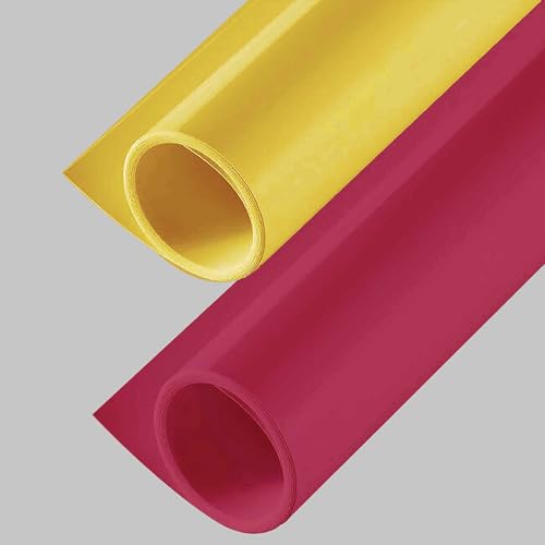 Image of SMILEDRIVE Photography Background Sheets, 60 x 120 cm, Maroon & Yellow | Waterproof, Wrinklefree, PVC Material