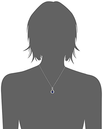 Caperci Sterling Silver Blue Sapphire Jewelry Infinity Pendant Necklace - Mothers Day Necklace Gift for Wife Women - Thumbnail 4