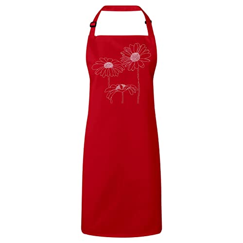 Tablier cuisine fleurs coton lavable motif nature anthracite