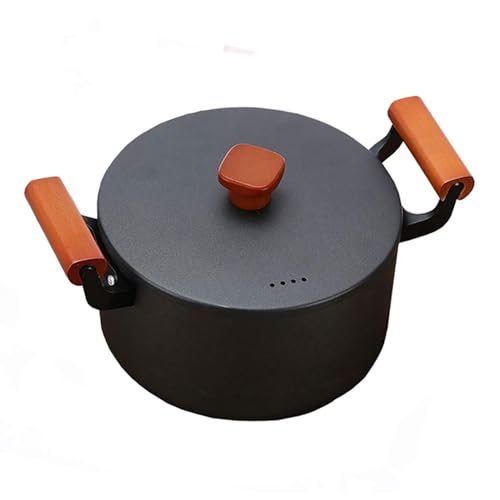 THEGA Olla De Hierro Fundido, Olla Antiadherente para Sopa O para Cocinar con Tapa, con Tapa para Preparar Cerveza Casera Y Ollas De Caldo