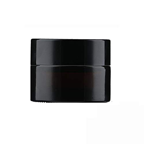 15ml 0.5 oz 24 Pack Snow Diamond Empty Amber Round Glass Jars, with White Inner Liners and black Lids, High End Glass Containers for Salve Cream, Premium Vials (15ml/0.5 oz, 24 Pack)