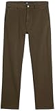 CHINO PANTS 7 For All Mankind Men\'s Straight Chino Sateen Dark Olive Pants, Green, 31W