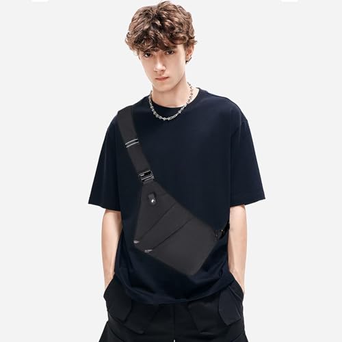 Image of Anti Theft Crossbody Bag,Sling Bag for Women Men,Multi-pocket Chest Shoulder Bag for Travel, Sport, Work