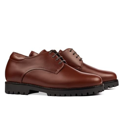 Masaltos Height Increasing Shoes for Men. Be Taller 7 cm / 2.75 inches. Model Tormo Brown Size 44
