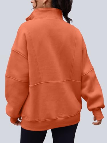 Image of AUTOMET Women's Quarter Zip Oversized Sweatshirt Fleece Mock Neck Pullover
