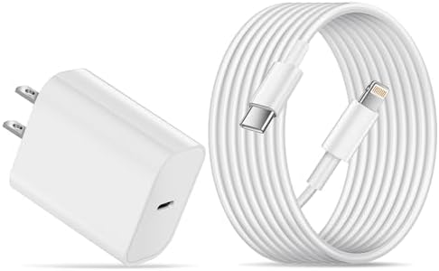 i Phone Charger PD 20w USB C Charger Block with 6FT Type C to Lightning Cable Compatible Apple iPhone 14/13/12/11 Pro Max Plus Mini Max/XS/XS Max/XR/X/8 Plus, iPad