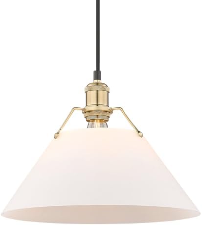 Golden Lighting Orwell 1-Light Pendant in Brushed Champagne Bronze and Opal Glass- Pendant Light, Pendant Lights Kitchen Island, Pendant Light Fixtures, Ceiling Light Fixture,