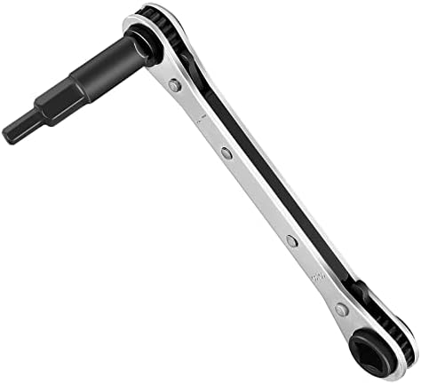 WADEO Hvac Service Wrench, 3/8” to 1/4”, 5/16'' x 1/4'' Refrigeration Service Wrench with Hex Bit Adapter for Air Conditioning, Refrigeration Equipment Repair