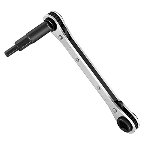 WADEO Hvac Service Wrench, 3/8” to 1/4”, 5/16'' x 1/4'' Refrigeration Service Wrench with Hex Bit Adapter for Air Conditioning, Refrigeration Equipment Repair