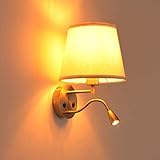 ✅【E27 Birne Anforderung】: Die Wandleuchterhalterung mit 2 Leuchten, die LED-Leselampe ist 3 W warmbeleuchtet, die UP-Leuchte ist E27 Fassung, Sie können eine E27 Fassung Schraube installieren. Max. 60 W (Leuchtmittel nicht im Lieferumfang enthalten).