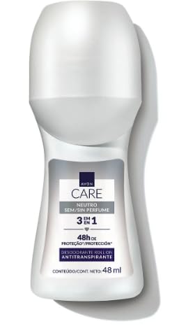 Avon Care Desodorante Antitranspirante Roll-On Neutro Sem Perfume, 48h de Proteção, 48ml
