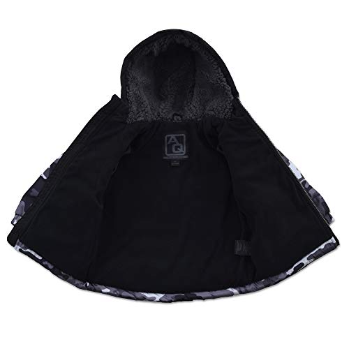 Arctic Quest Toddler Boys Camouflage Snowsuit Fleece Lined Hooded Jacket And Bib Set, Black Grey Camo, 7 #TOP5