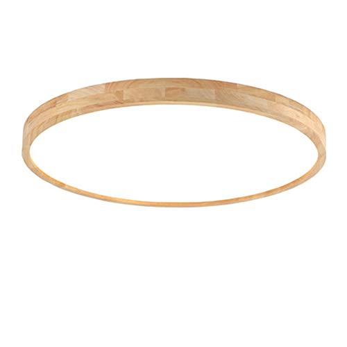 Sheen Moderna Madera Redondo Lámpara de techo, Ultradelgado 36w Plafón lámpara 20" Montaje empotrado Dormitorio Salón Cuarto de los niños Pasillo Restaurante-50x50x6cm Luz cálida