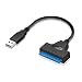 Produktbild SATA-auf-USB-3.0-Adapterkabel, SATA-USB-Adapterkabel, 6,3 cm (2,5 Zoll), SATA-Festplatten-SSD-Laufwerk für Desktop-Laptop, SATA auf USB 3.0, Datentransfer-Konverter, schwarz