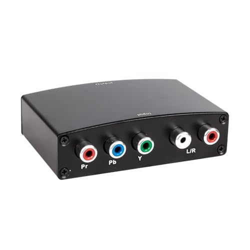 OAJABBGE Convertidor Profesional De Componentes A HDTV YPbPr R/L Adaptador De Sonido Compatible con Reproductor 1080P HDTV A Vídeo Componente