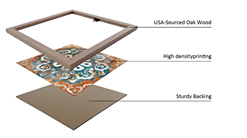 Framed Wall Art Vintage Flowers Pattern Canvas Prints Wall Art For Bedroom Pieces Framed Artwork Vintage Picture Ready To Hang For Home Bathroom Kitchen Office Decoration Beige Framed Backboard 14X14Inches, 4Pieces #TOP2