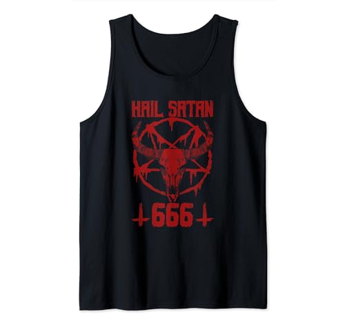Hail Satan 666 Baphomet Pentagram Lucifer Occult Satanic Tank Top